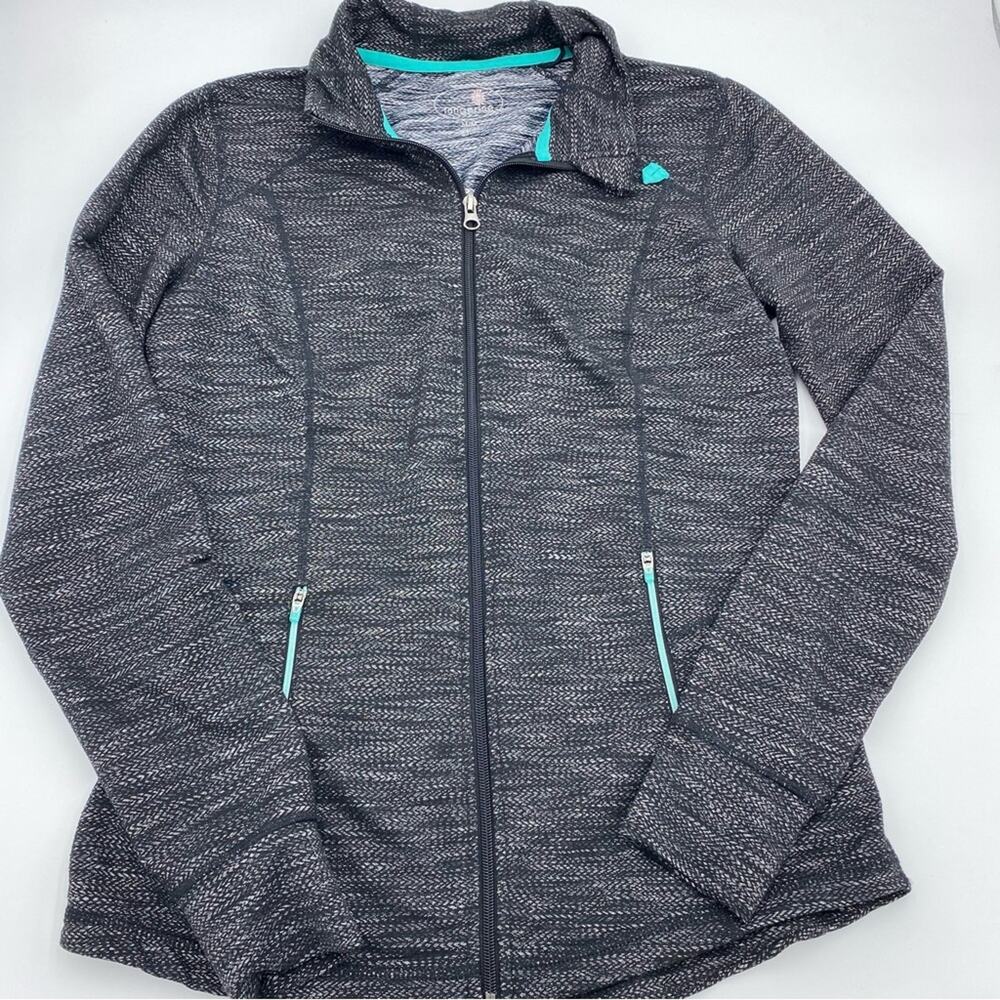 Tangerine Woman’s‎ Athletic Performance Jacket Full Zipper Gray & Teal Medium